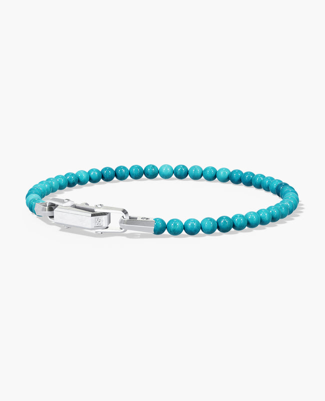 POWER BEADS Bracelet with Silver Lock & Turquoise