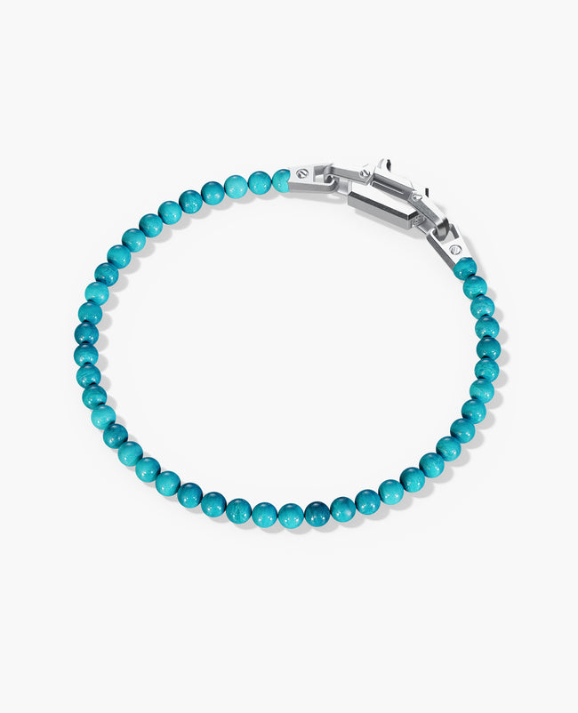 POWER BEADS Bracelet with Silver Lock & Turquoise