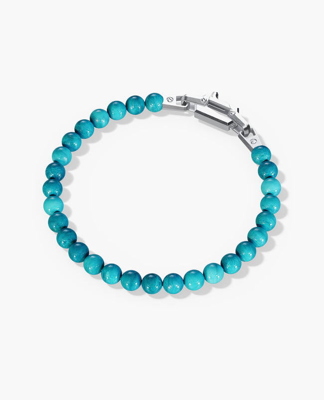 POWER BEADS Bracelet with Silver Lock & Turquoise