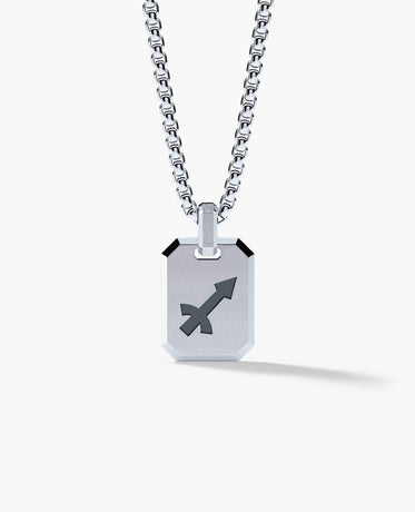 SAGITTARIUS MINI ZODIAC Dog Tag Silver Pendant