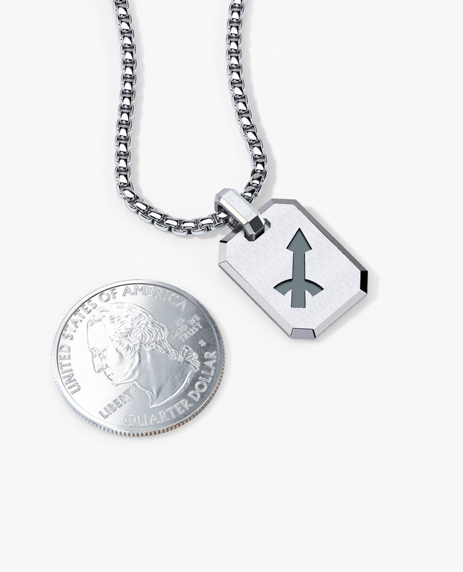 SAGITTARIUS MINI ZODIAC Dog Tag Silver Pendant
