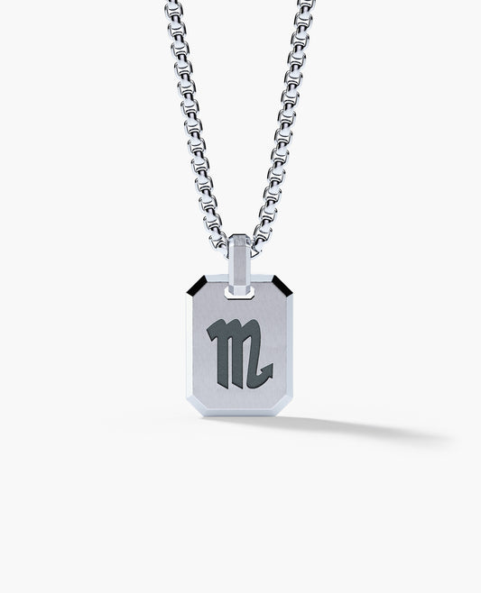 SCORPIO MINI ZODIAC Dog Tag Silver Pendant