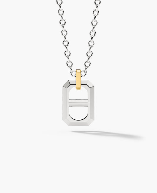 HERCULES Two-Tone Silver and 18k Yellow Gold Pendant