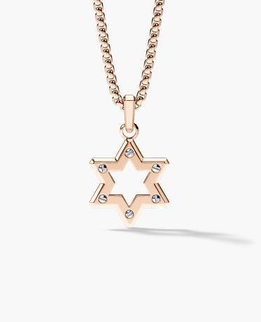 STAR OF DAVID Two-Tone Gold Pendant
