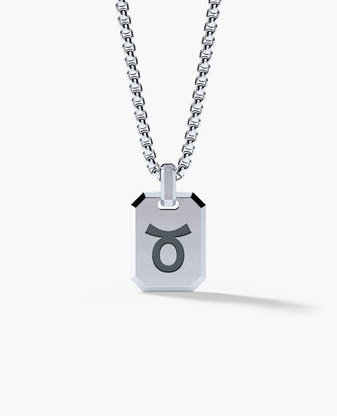 TAURUS MINI ZODIAC Dog Tag Silver Pendant