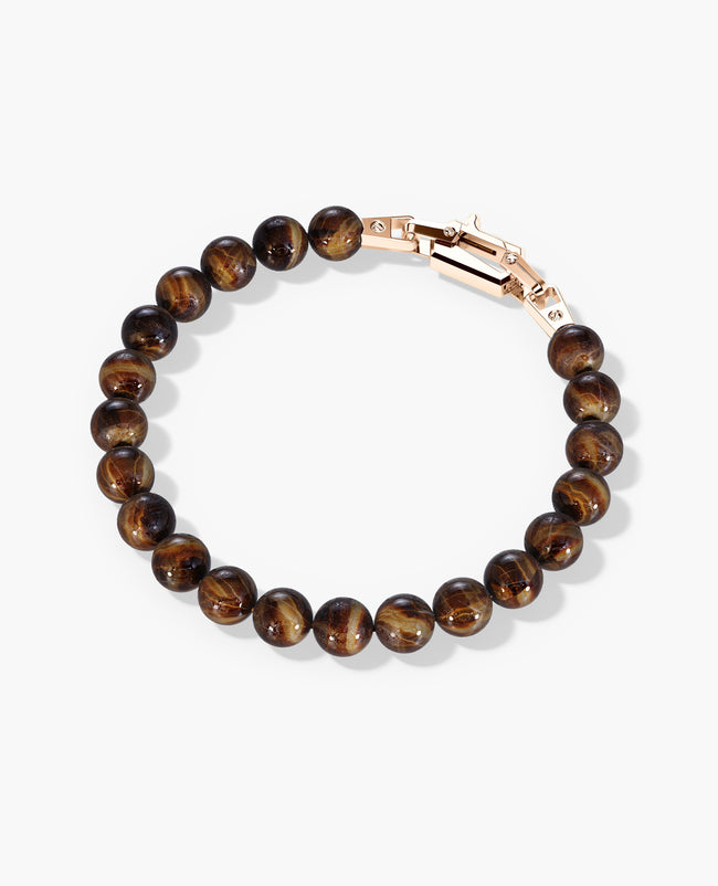 Ready to Ship - POWER BEADS Bracelet with Gold Lock & Tiger Eye