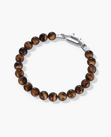 Ready to Ship - POWER BEADS Bracelet with Silver Lock & Tiger Eye