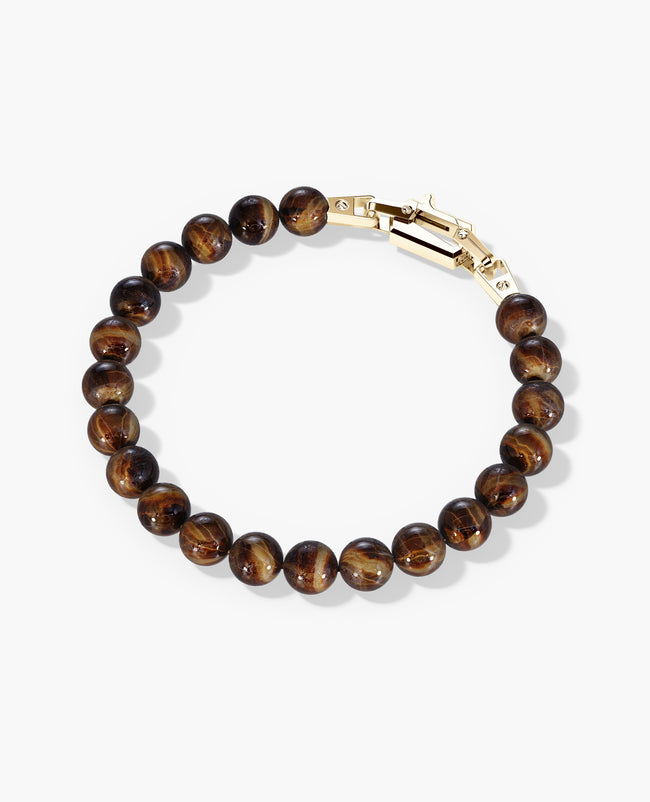 Ready to Ship - POWER BEADS Bracelet with Gold Lock & Tiger Eye