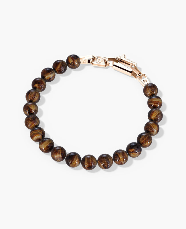 POWER BEADS Bracelet with Gold Lock & Tiger Eye