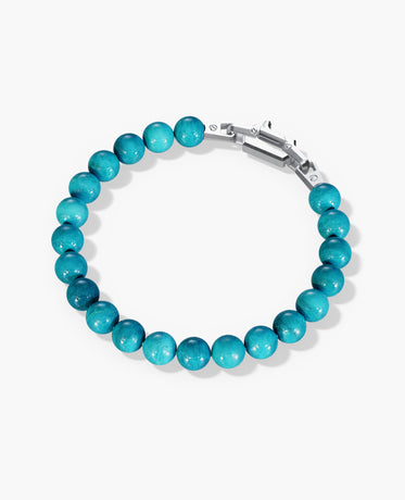 Ready to Ship - POWER BEADS Bracelet with Silver Lock & Turquoise