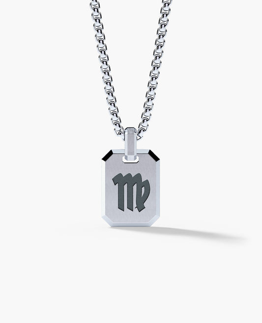 VIRGO MINI ZODIAC Dog Tag Silver Pendant