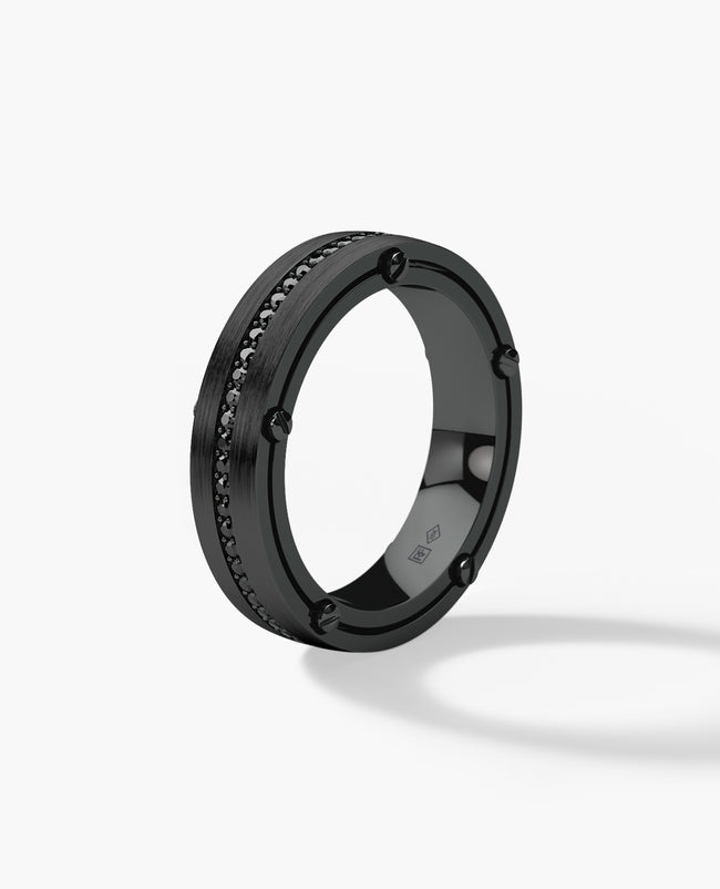 FRANKLIN Comfort Fit EverBlak Black Gold Ring with 0.50ct Black Diamonds - 5mm