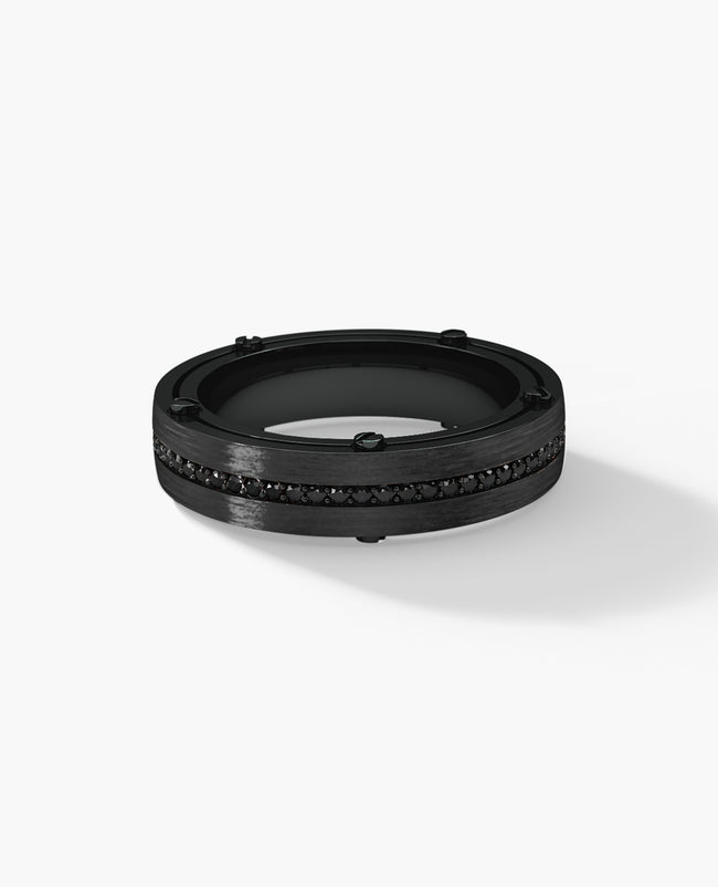 FRANKLIN Comfort Fit EverBlak Black Gold Ring with 0.50ct Black Diamonds - 5mm