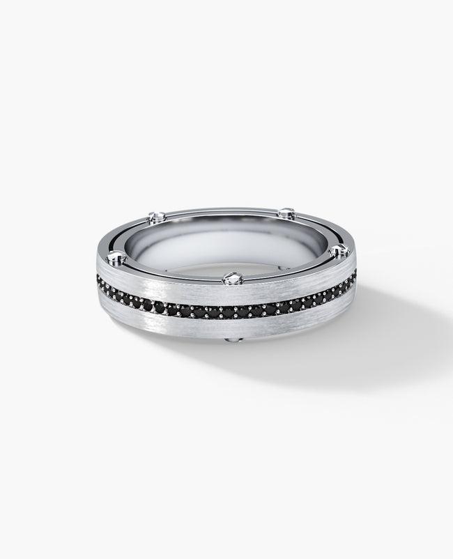 FRANKLIN Comfort Fit Gold Ring with 0.50ct Black Diamonds - 5mm - Ring 2