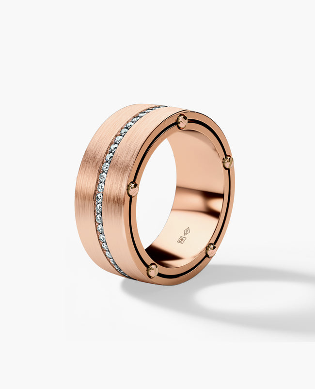 FRANKLIN Comfort Fit Gold Ring with 0.50ct Diamonds - 9mm - Wide Version