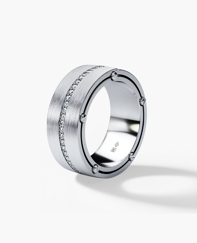 FRANKLIN Comfort Fit Gold Ring with 0.50ct Diamonds - 9mm - Wide Version