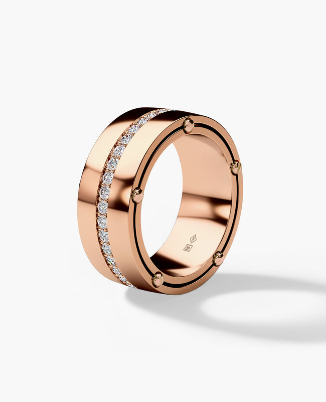 FRANKLIN Comfort Fit Gold Ring with 1.00ct Diamonds - 10mm