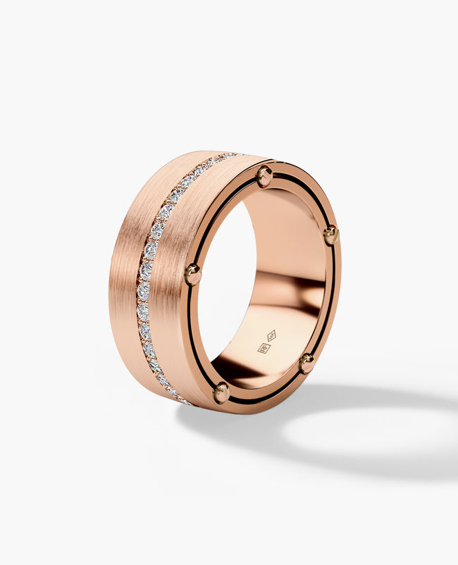 FRANKLIN Comfort Fit Gold Ring with 1.00ct Diamonds - 10mm