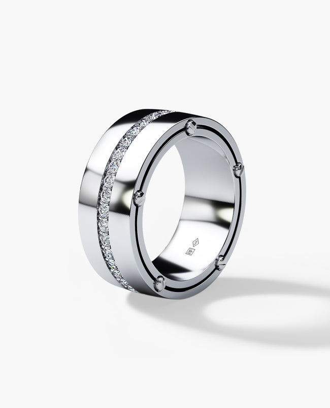 FRANKLIN Comfort Fit Gold Ring with 1.00ct Diamonds - 10mm