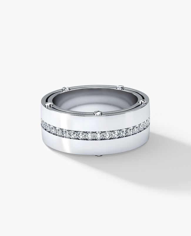 FRANKLIN Comfort Fit Gold Ring with 1.00ct Diamonds - 10mm