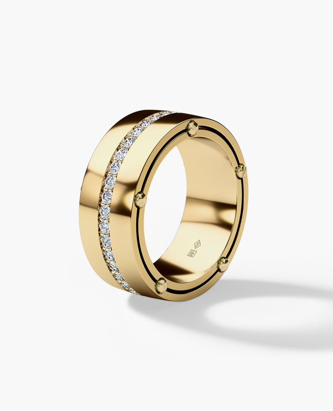 FRANKLIN Comfort Fit Gold Ring with 1.00ct Diamonds - 10mm