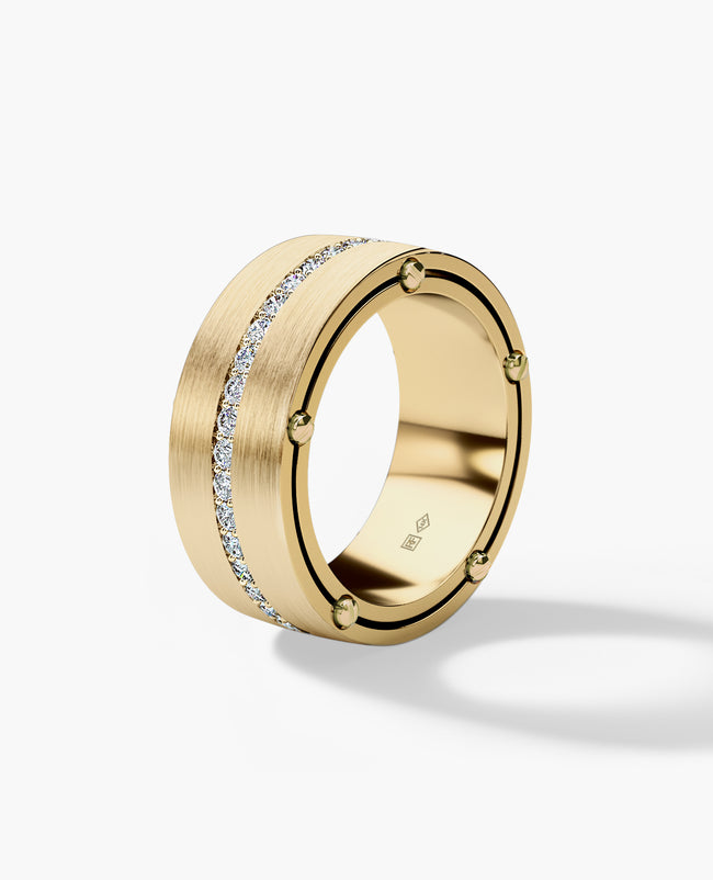 FRANKLIN Comfort Fit Gold Ring with 1.00ct Diamonds - 10mm