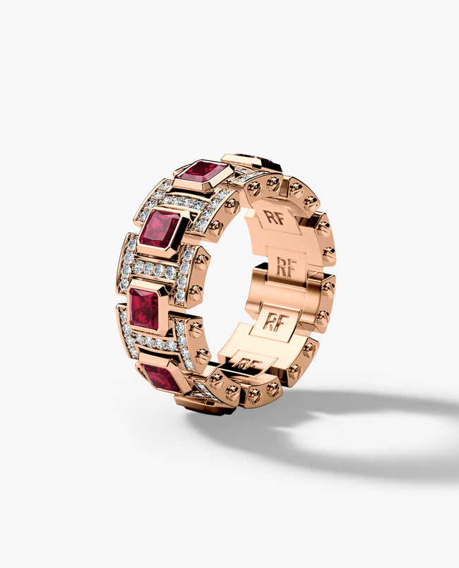 LA PAZ Gold Ring with 4.70ct Rubies and Diamonds
