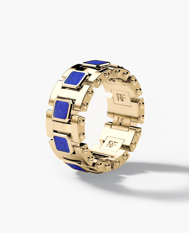 LA PAZ Gold Ring with Lapis