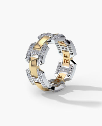 Sample - BRIGGS EDGE Two-Tone Gold Ring with 0.75ct Diamonds