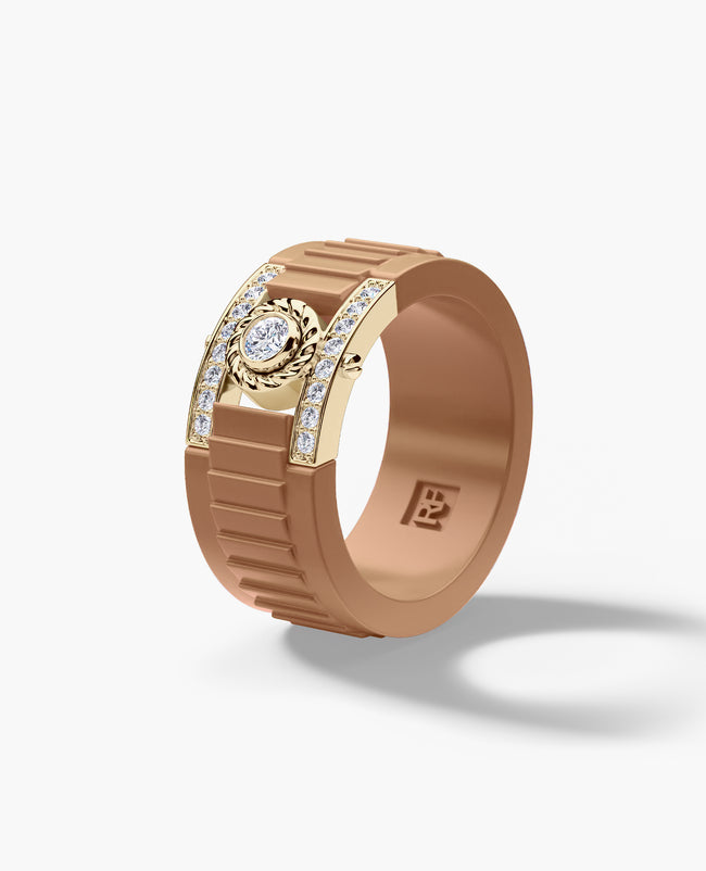 ROPES Atomic Silicone & Gold Ring with 0.30ct Diamonds