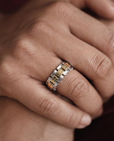 GETCHELL Two-Tone Gold Ring - Wide Version