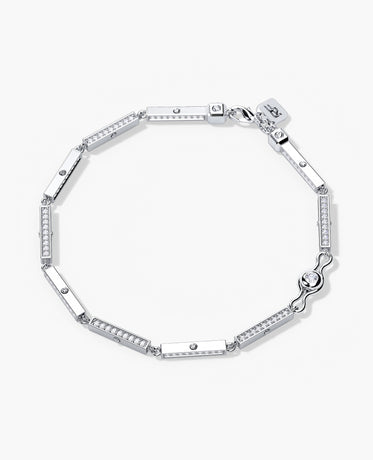 BAR CHAIN Gold Bracelet with Diamonds - 2.5mm