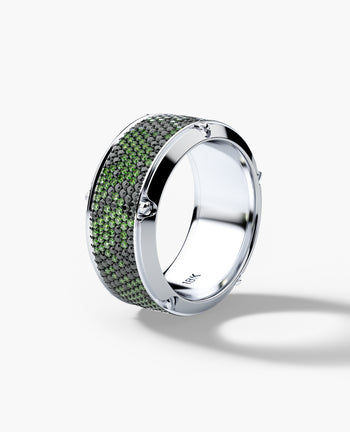 Sample - CORTEZ Camouflage Gold Ring with 2.40ct Green and Black Diamonds