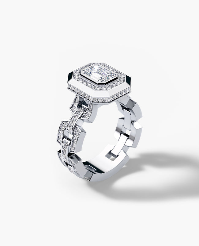 NORTHSTAR Diamond Engagement Ring in Gold and Platinum
