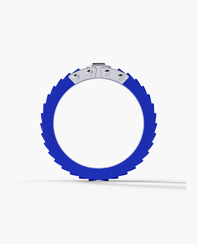 Ready to Ship - LA PAZ Atomic Silicone & 14k White Gold Ring with 0.05ct Diamonds