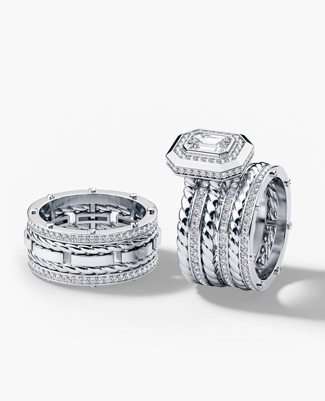 ROPES Diamond Engagement Ring in Gold and Platinum — Rockford Collection
