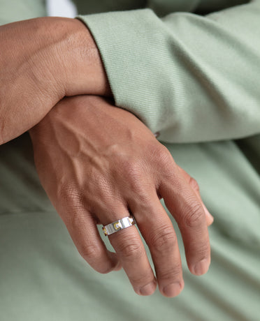 AMADOR Two-Tone Gold Ring with 0.30ct Diamonds - 2