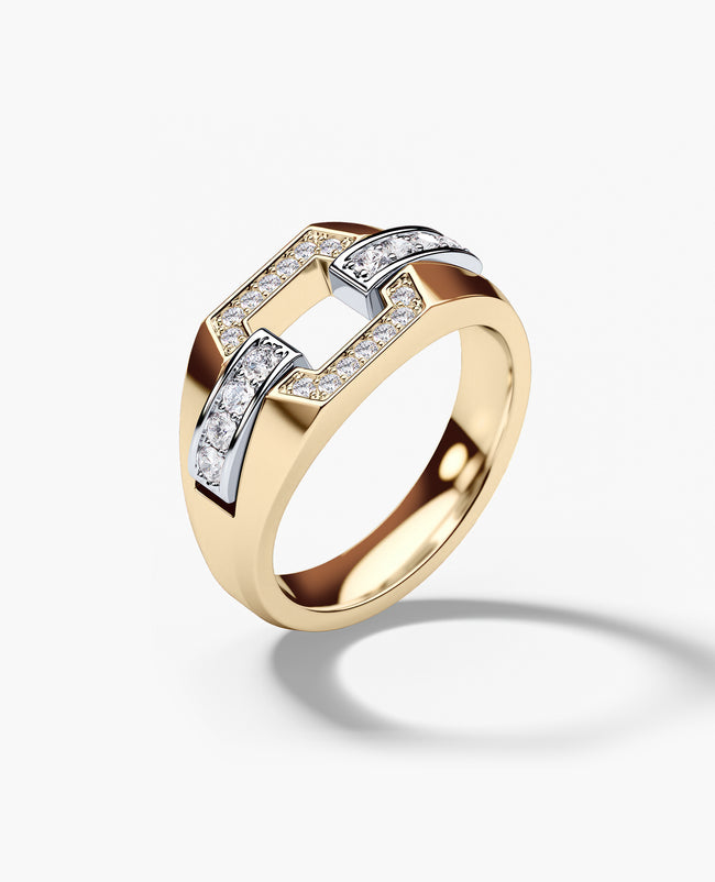 NORTHSTAR Gold Signet Ring with 0.30ct Diamonds