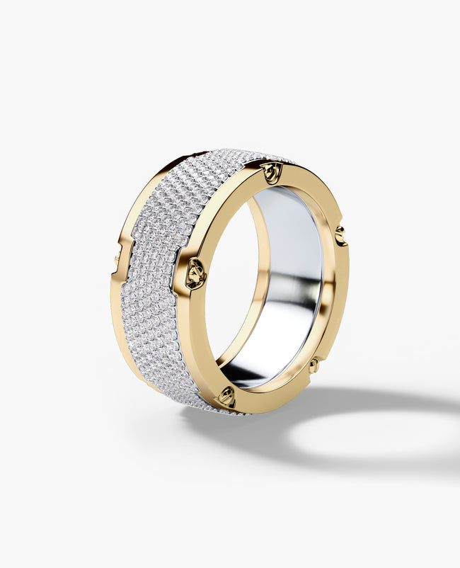 CABARRUS Two-Tone Wide Gold Ring with 2.25ct Diamonds