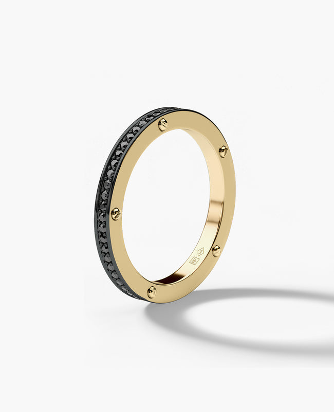 NORSE Gold Ring with 0.55ct Black Diamonds