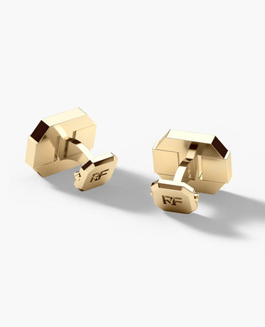BRIGGS Gold Cuff Links with 0.70ct Black Diamonds