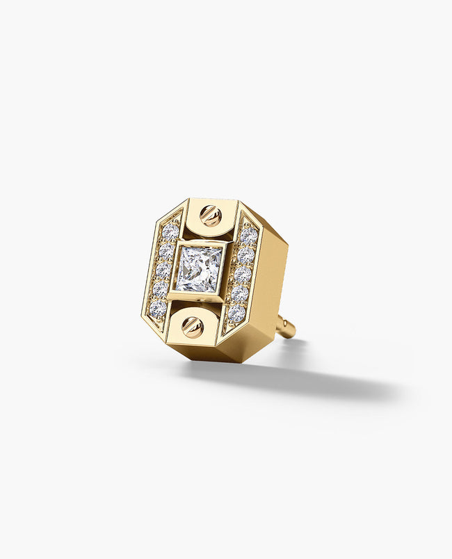 Ready to Ship - BRIGGS Gold Single Stud Earring with 0.18ct Diamonds