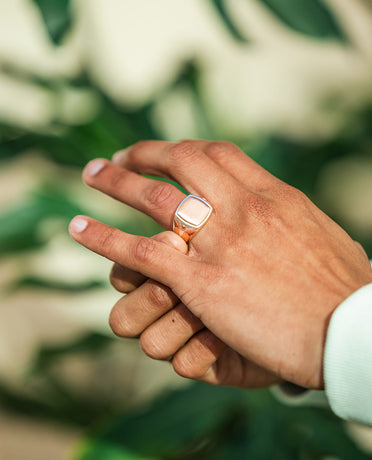 Ready to Ship - BETZ Two-Tone Gold Signet Ring - Version 1