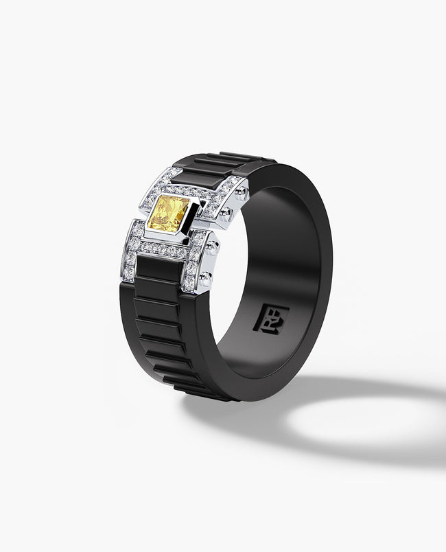 Atomic Gold LA PAZ Atomic Gold & Silicone Wedding Band with 0.50ct Diamonds ...