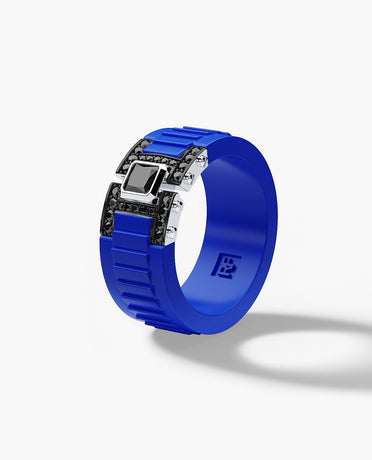 LA PAZ Atomic Silicone & Gold Ring with 0.50ct Diamonds