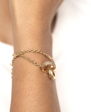 ROPES Gold Charm Bracelet with 0.20ct Diamonds