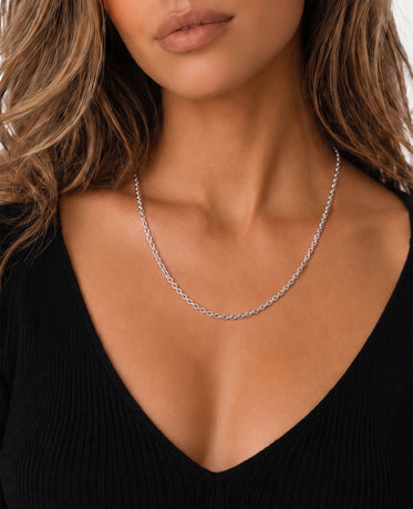 CABLE Silver Chain Necklace - 3mm