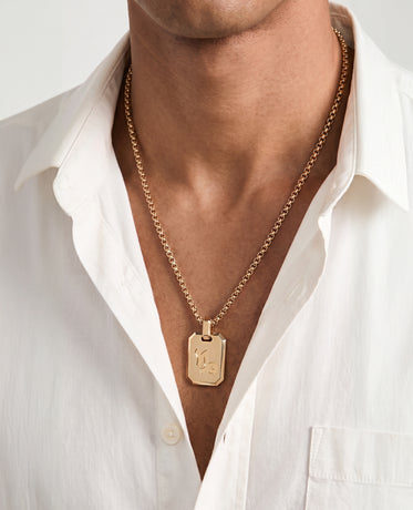 CAPRICORN MINI ZODIAC Dog Tag Gold Pendant
