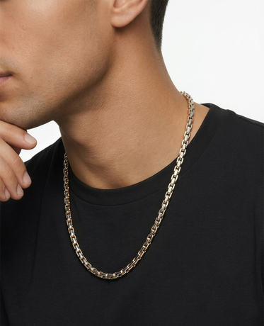 EMPIRE Two-Tone Gold Chain Link Necklace