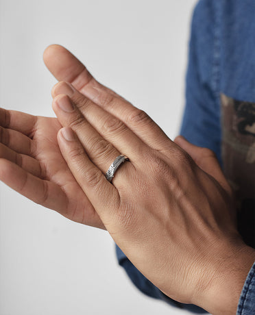 Ready to Ship - FRANKLIN Comfort Fit Gold Ring with 0.50ct Black Diamonds